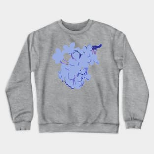 Abstract Blue Flowers Crewneck Sweatshirt